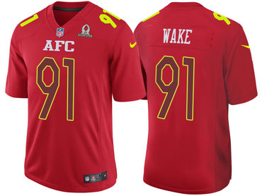 2017 Pro Bowl AFC Miami Dolphins 91 Cameron Wake Red Game Jersey