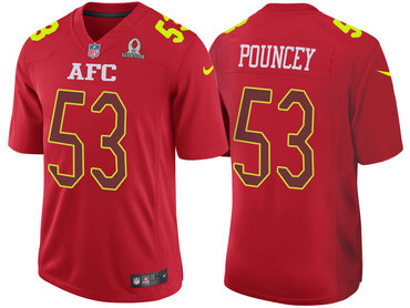 2017 Pro Bowl AFC Pittsburgh Steelers 53 Maurkice Pouncey Red Game Jersey