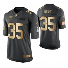 2018 Christmas Giants #35 Curtis Riley Anthracite Gold Salute to Service Jersey
