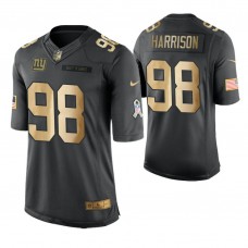 2018 Christmas Giants #98 Damon Harrison Anthracite Gold Salute to Service Jersey