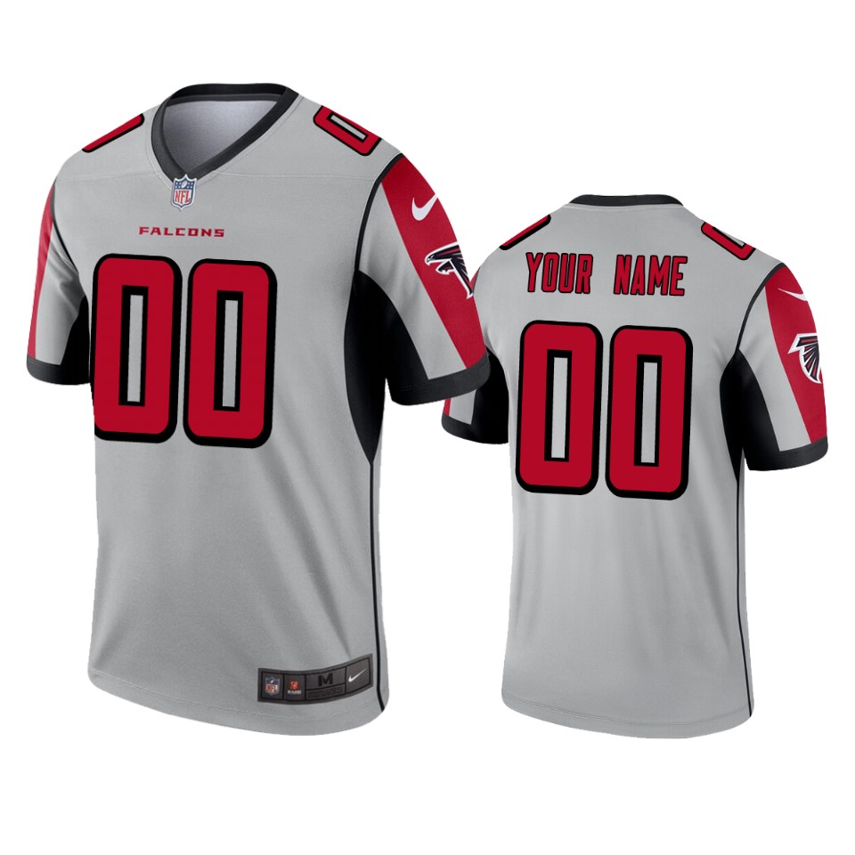 2019 Falcons Custom Inverted Legend Silver Jersey