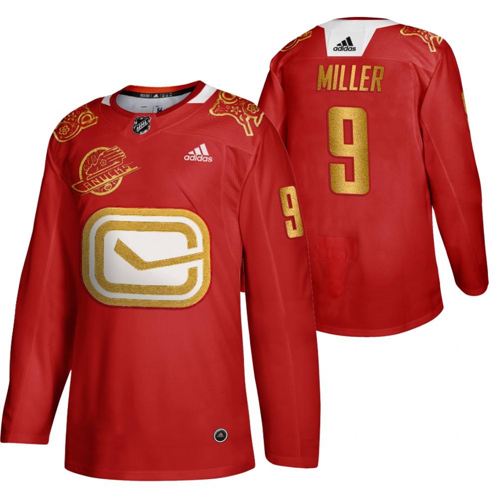 2020 Lunar New Year NHL Canucks J. T. Miller Red Year of the Rat Men's Jersey
