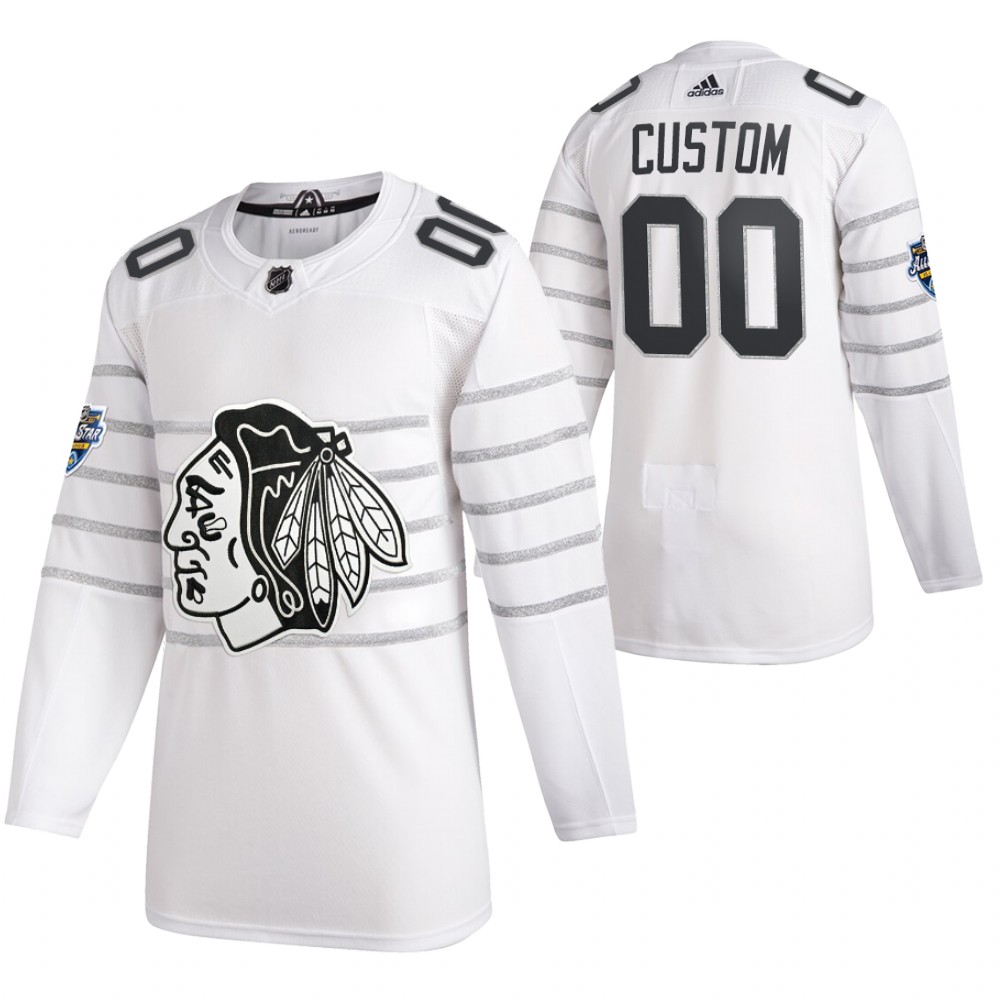 2020 NHL All-Star Game Chicago Blackhawks Custom White Authentic Men's Jersey