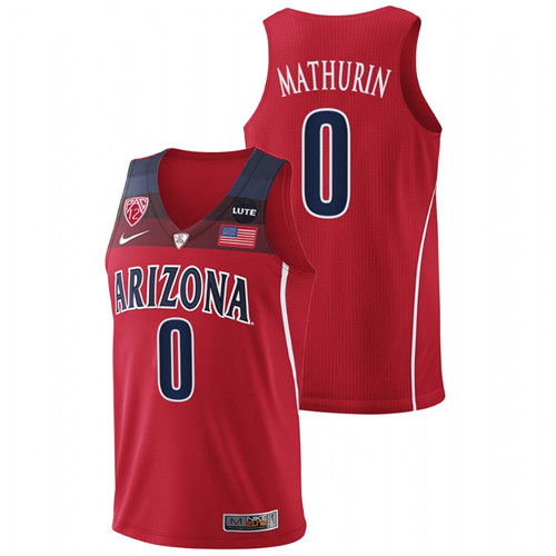 2021-22 Arizona Wildcats Bennedict Mathurin College Basketball Red Replica Jersey Men