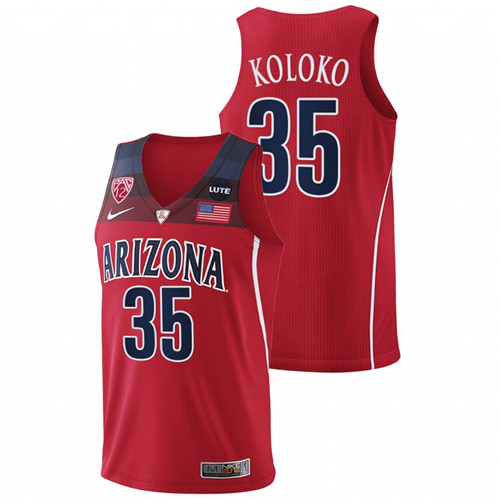 2021-22 Arizona Wildcats Christian Koloko College Basketball Red Replica Jersey Men