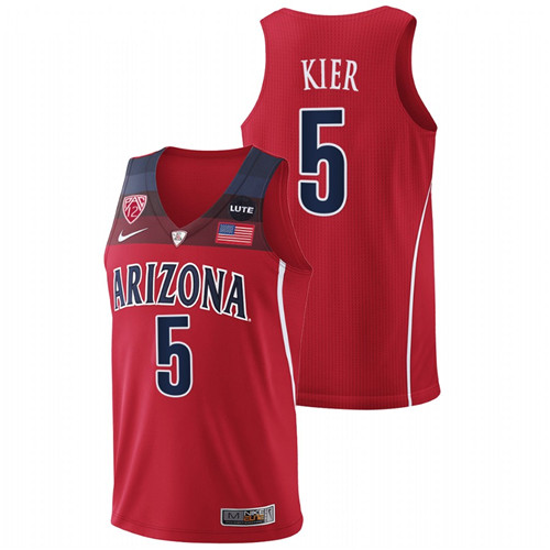 2021-22 Arizona Wildcats Justin Kier College Basketball Red Replica Jersey Men