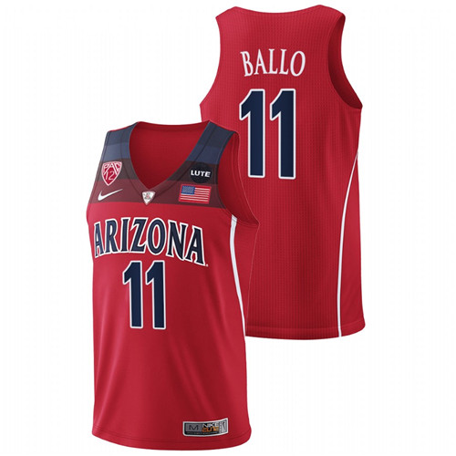 2021-22 Arizona Wildcats Oumar Ballo College Basketball Red Replica Jersey Men