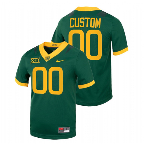 2021-22 Baylor Bears Custom College Football Green Jersey Replica