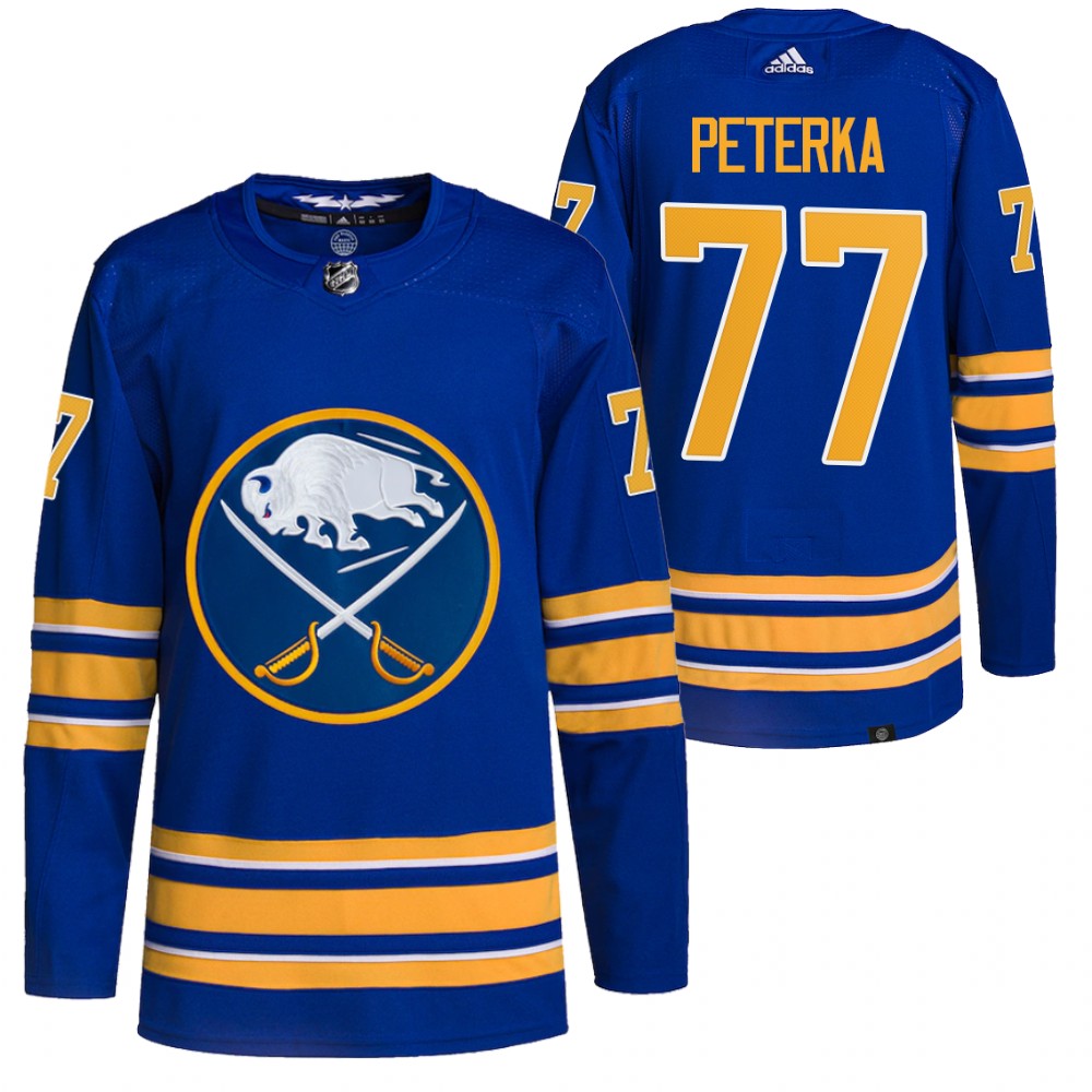 2021-22 Buffalo Sabres JJ Peterka Royal Home Authentic Primegreen Jersey