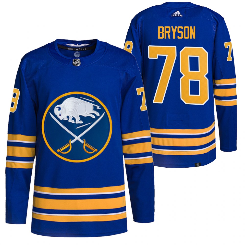 2021-22 Buffalo Sabres Jacob Bryson Royal Home Authentic Primegreen Jersey