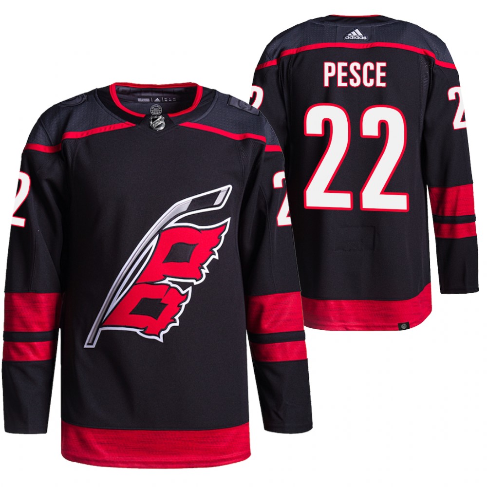 2021-22 Carolina Hurricanes Brett Pesce Black Primegreen Authentic Pro Alternate Jersey