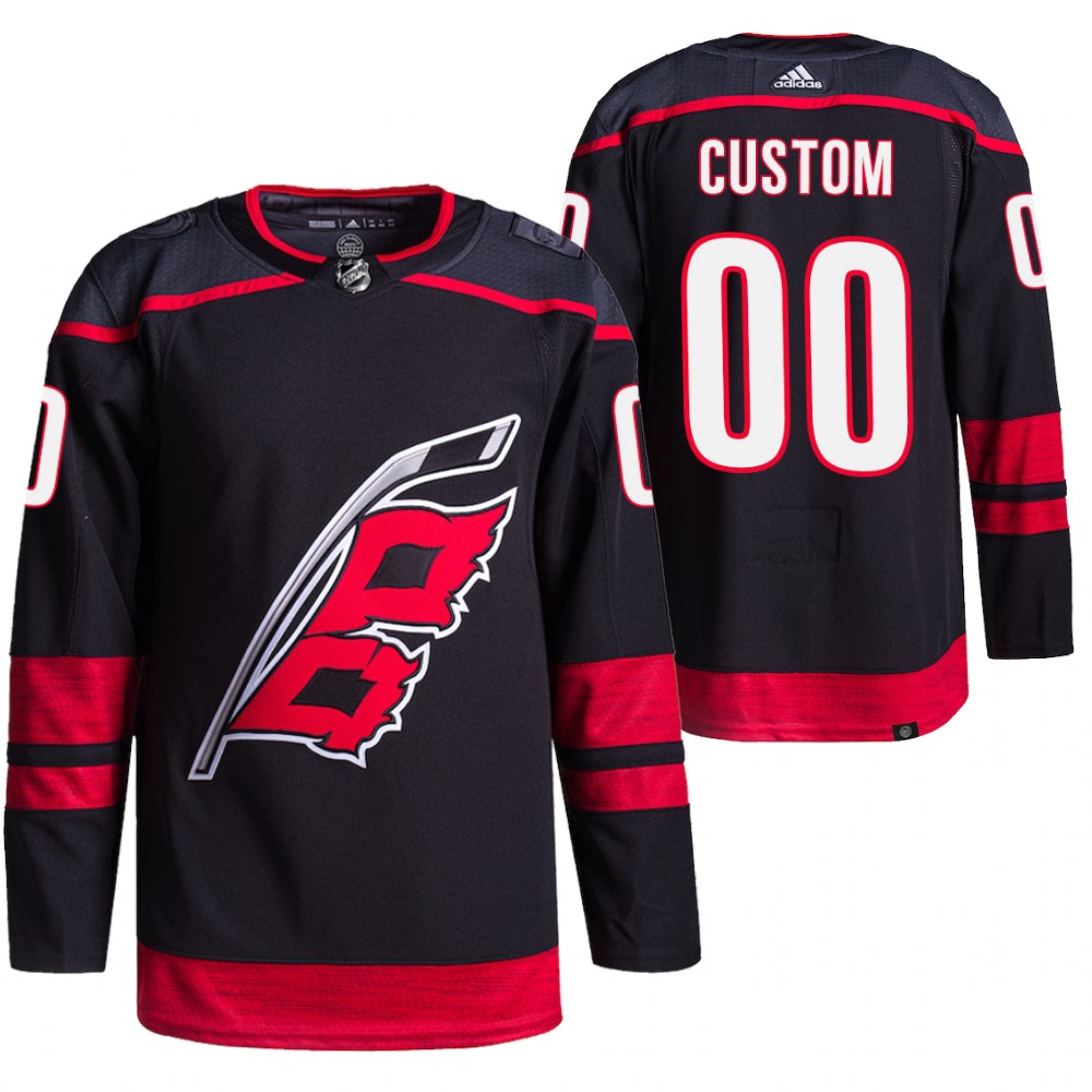 2021-22 Carolina Hurricanes Custom Black Primegreen Authentic Pro Alternate Jersey