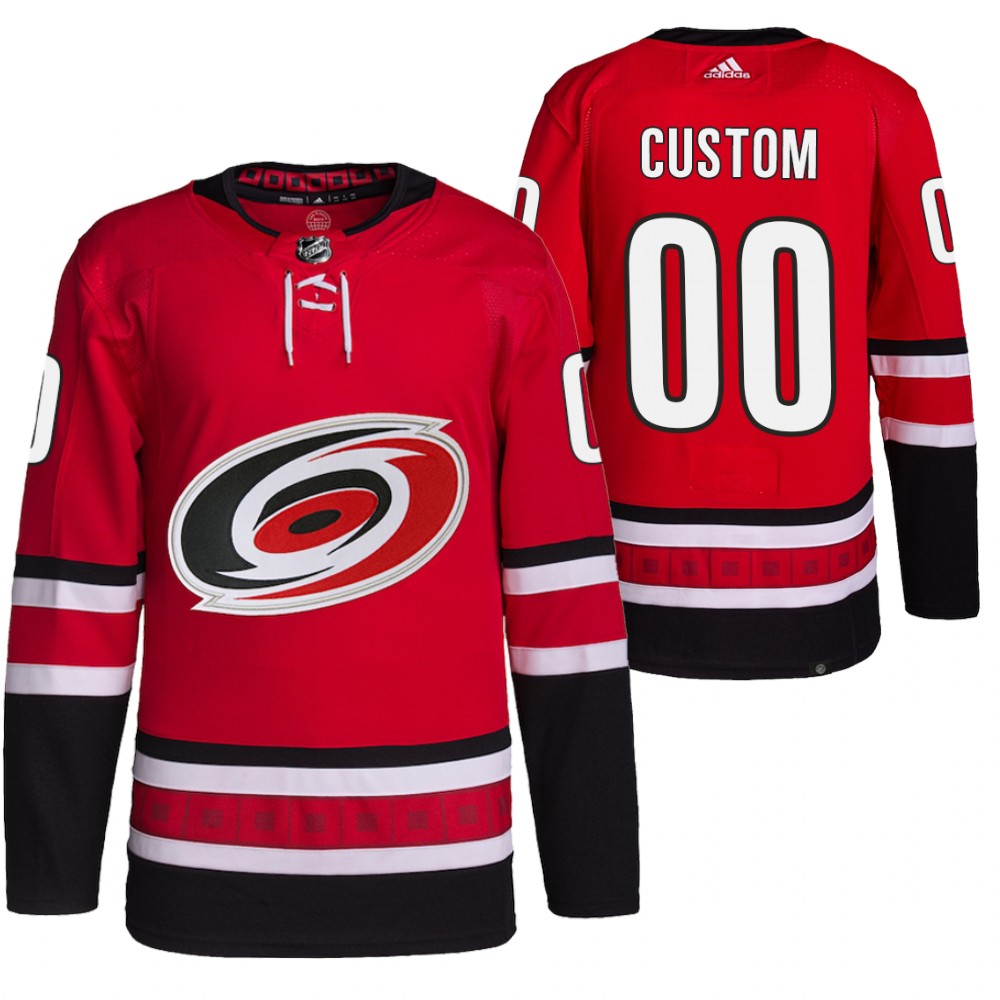 2021-22 Carolina Hurricanes Custom Red Home Primegreen Authentic Pro Jersey