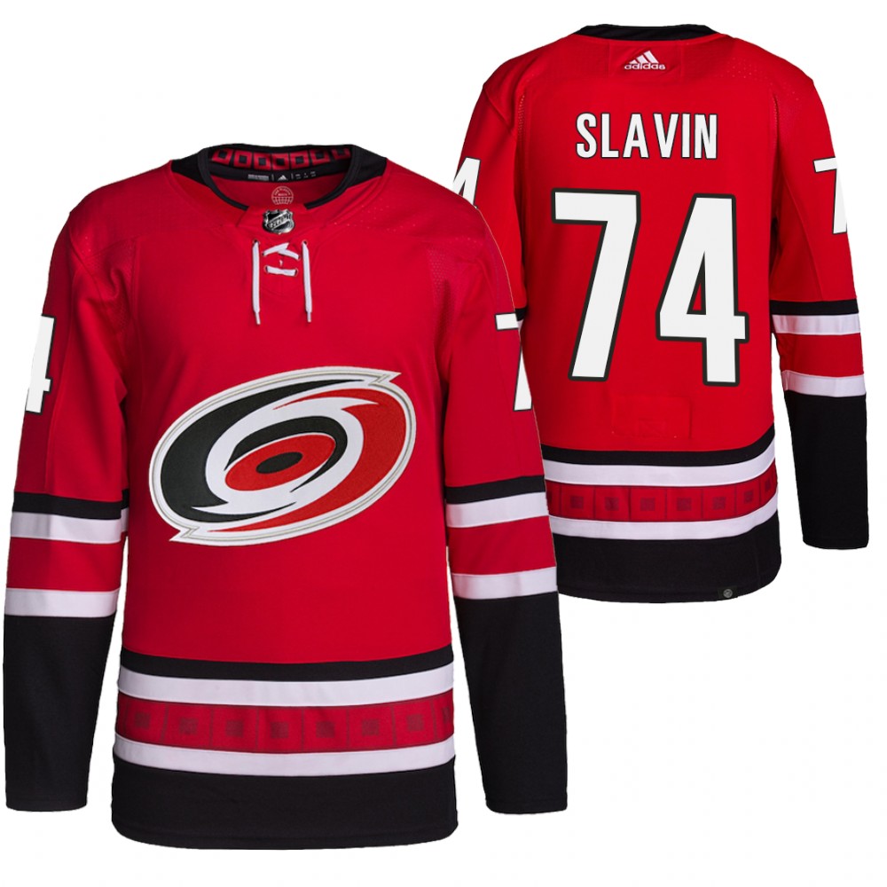 2021-22 Carolina Hurricanes Jaccob Slavin Red Home Primegreen Authentic Pro Jersey