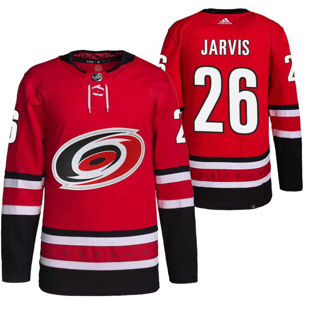 2021-22 Carolina Hurricanes Seth Jarvis Red Home Primegreen Authentic Pro Jersey
