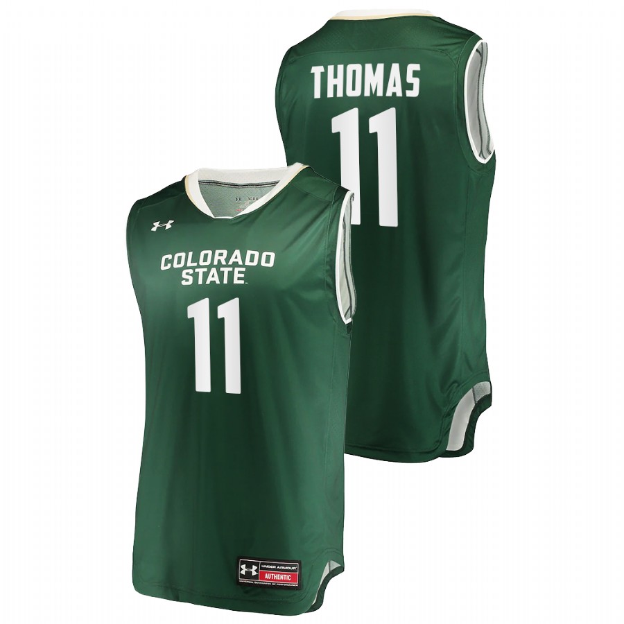 2021-22 Colorado State Rams Dischon Thomas College Basketball Green Jersey Men