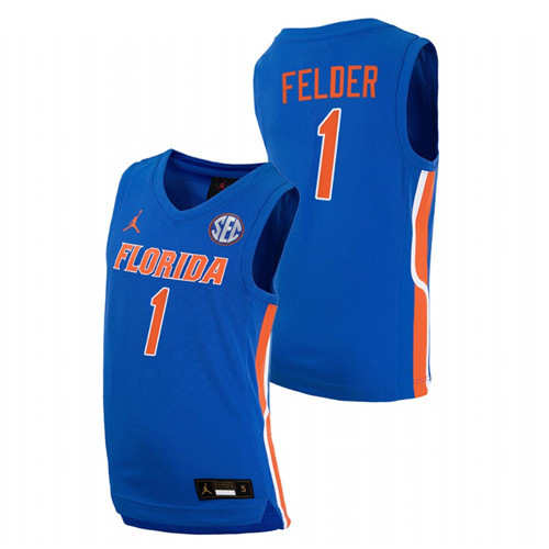 2021-22 Florida Gators C.J. Felder College Basketball Royal Replica Jersey Men