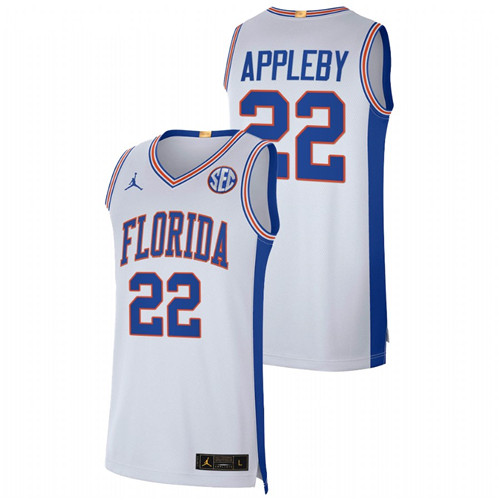 2021-22 Florida Gators Tyree Appleby Elite Limited White College Basketball Jersey Men