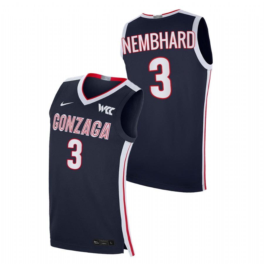 2021-22 Gonzaga Bulldogs Andrew Nembhard College Basketball Navy Elite Jersey Men