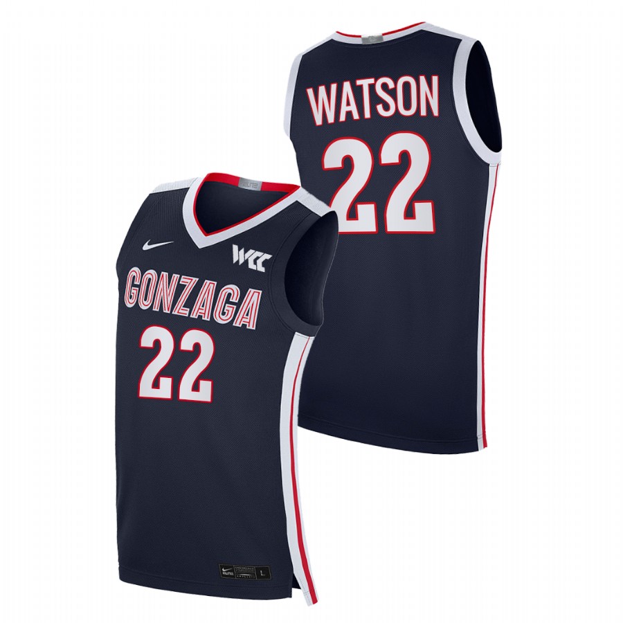 2021-22 Gonzaga Bulldogs Anton Watson College Basketball Navy Elite Jersey Men