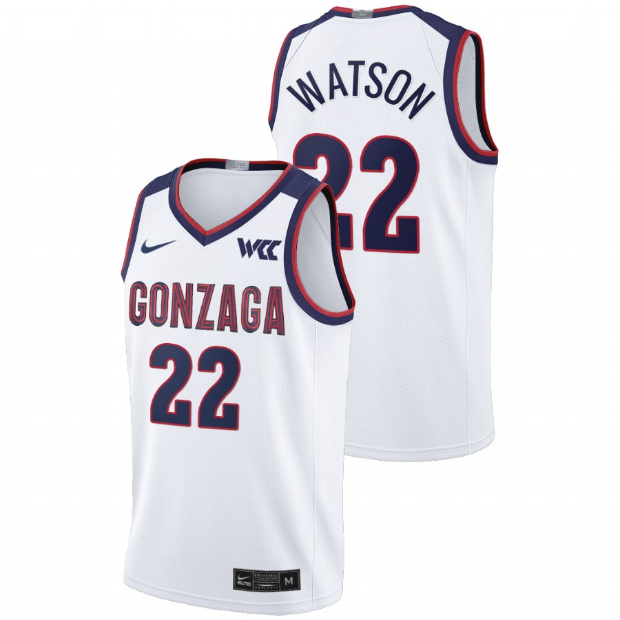 2021-22 Gonzaga Bulldogs Anton Watson College Basketball White Limited Jersey Men
