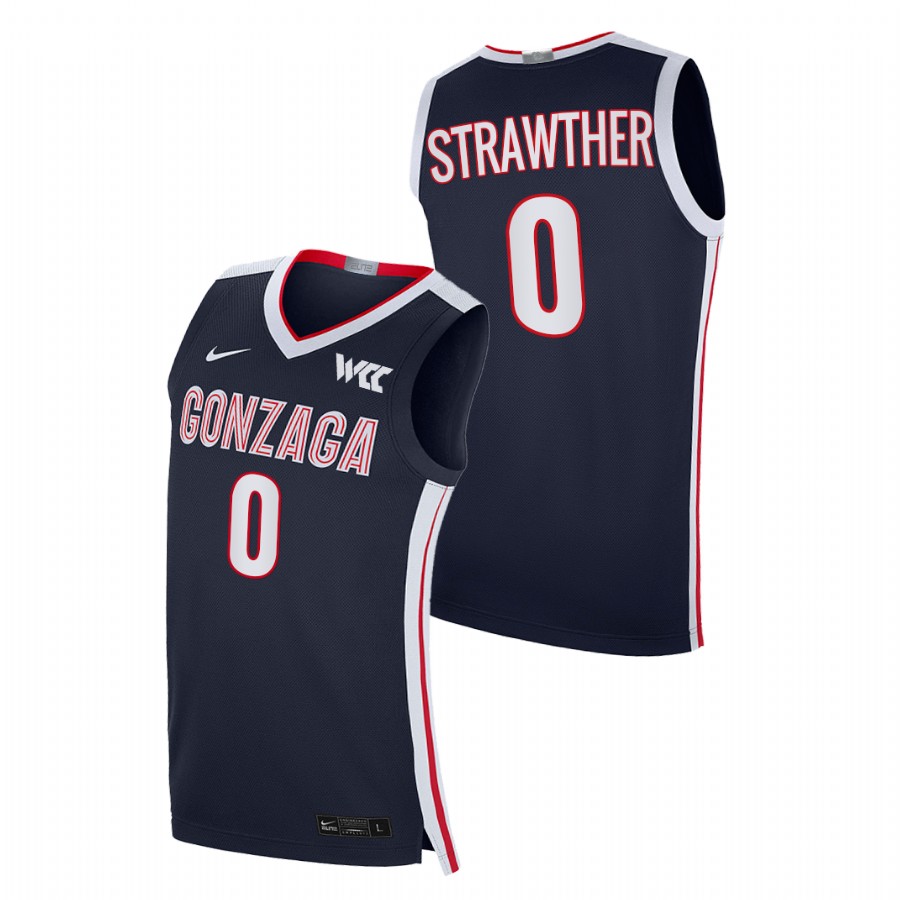 2021-22 Gonzaga Bulldogs Julian Strawther College Basketball Navy Elite Jersey Men