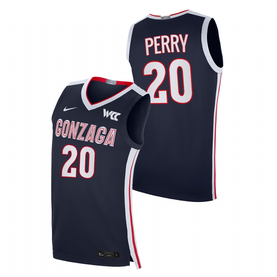 2021-22 Gonzaga Bulldogs Kaden Perry College Basketball Navy Elite Jersey Men