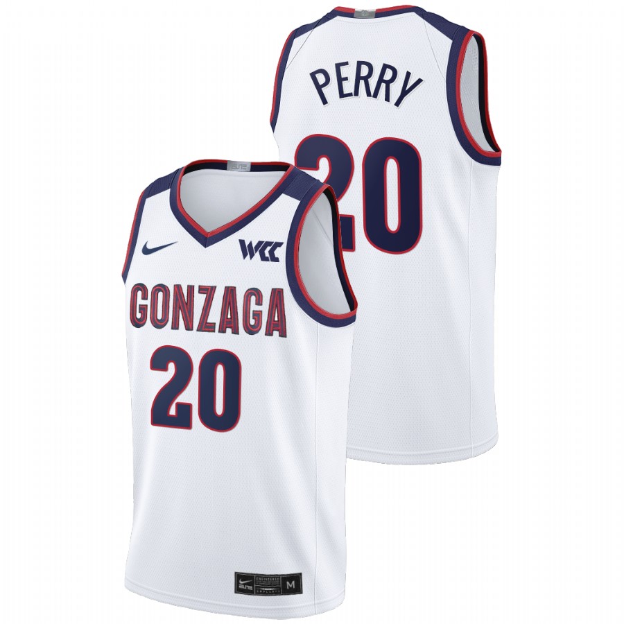 2021-22 Gonzaga Bulldogs Kaden Perry College Basketball White Limited Jersey Men