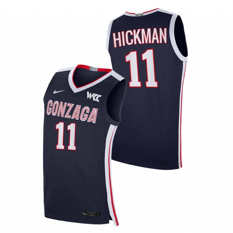2021-22 Gonzaga Bulldogs Nolan Hickman College Basketball Navy Elite Jersey Men