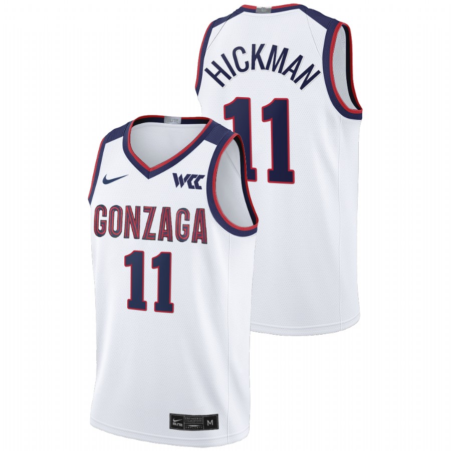 2021-22 Gonzaga Bulldogs Nolan Hickman College Basketball White Limited Jersey Men