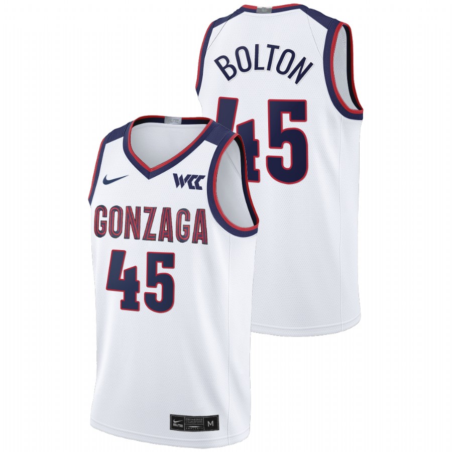 2021-22 Gonzaga Bulldogs Rasir Bolton College Basketball White Limited Jersey Men