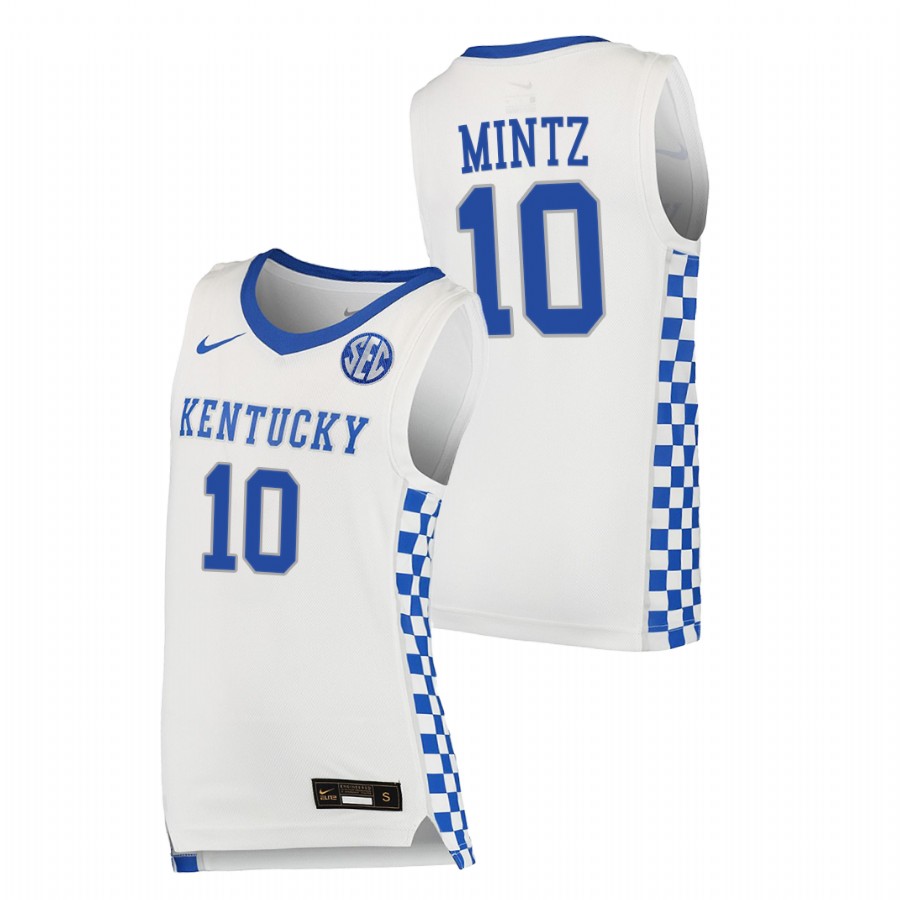 2021-22 Kentucky Wildcats Davion Mintz College Basketball White Replica Jersey Men