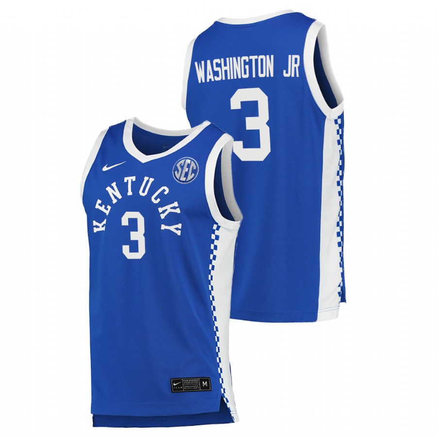 2021-22 Kentucky Wildcats TyTy Washington Jr. College Basketball Royal Replica Jersey Men