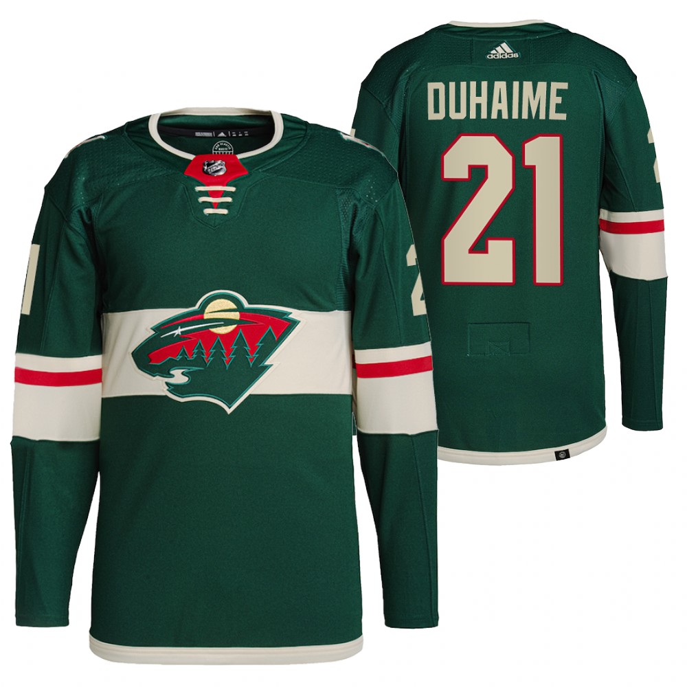 2021-22 Minnesota Wild Brandon Duhaime Green Primegreen Authentic Pro Home Jersey