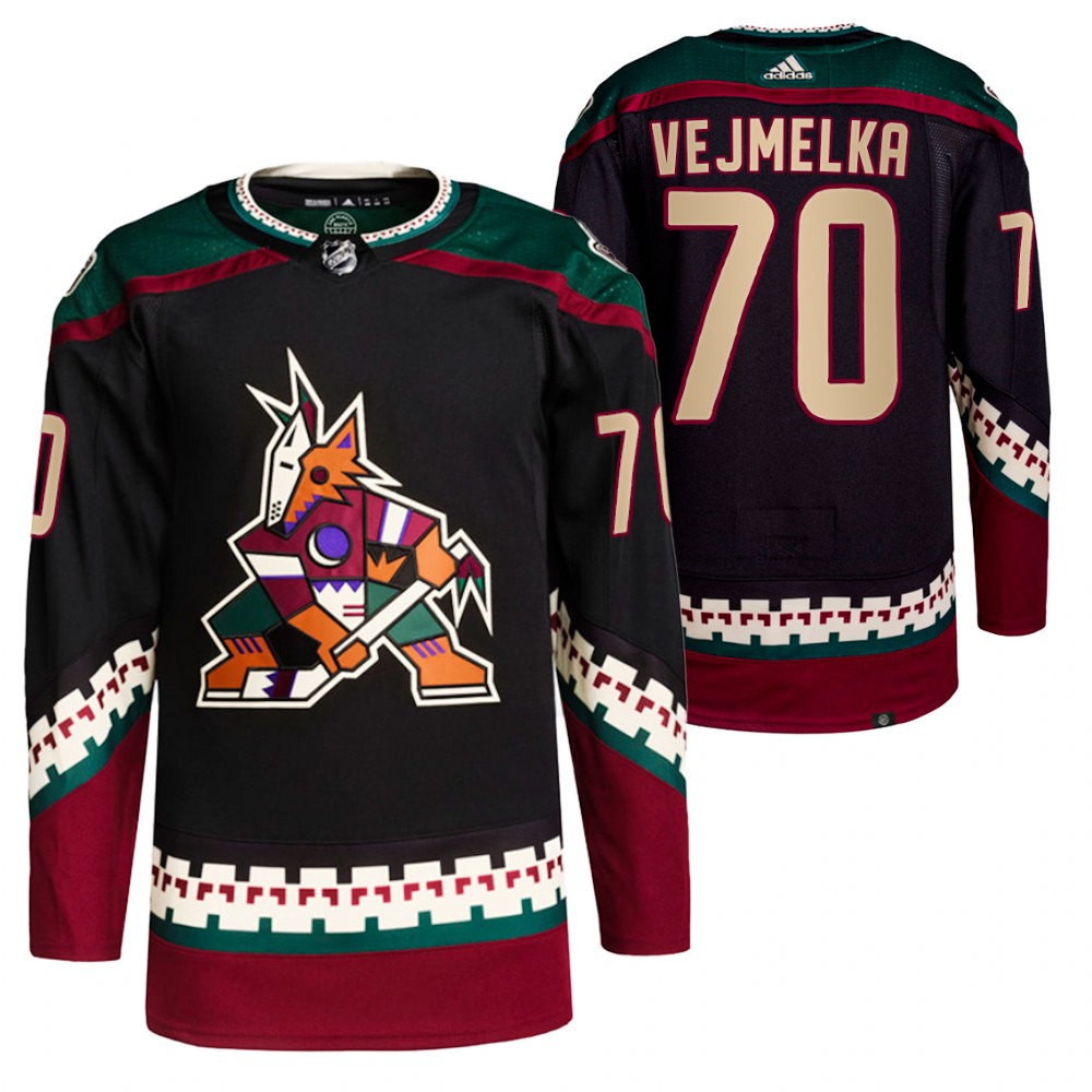 2021-22 Primegreen Authentic Arizona Coyotes Karel Vejmelka Black Home Jersey