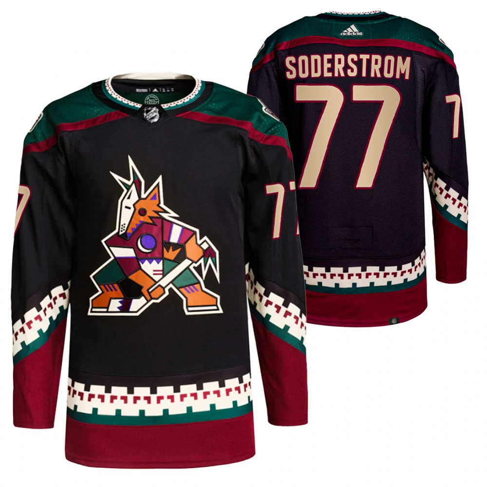 2021-22 Primegreen Authentic Arizona Coyotes Victor Soderstrom Black Home Jersey