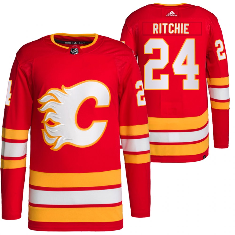 2021-22 Primegreen Authentic Calgary Flames Brett Ritchie Red Home Jersey