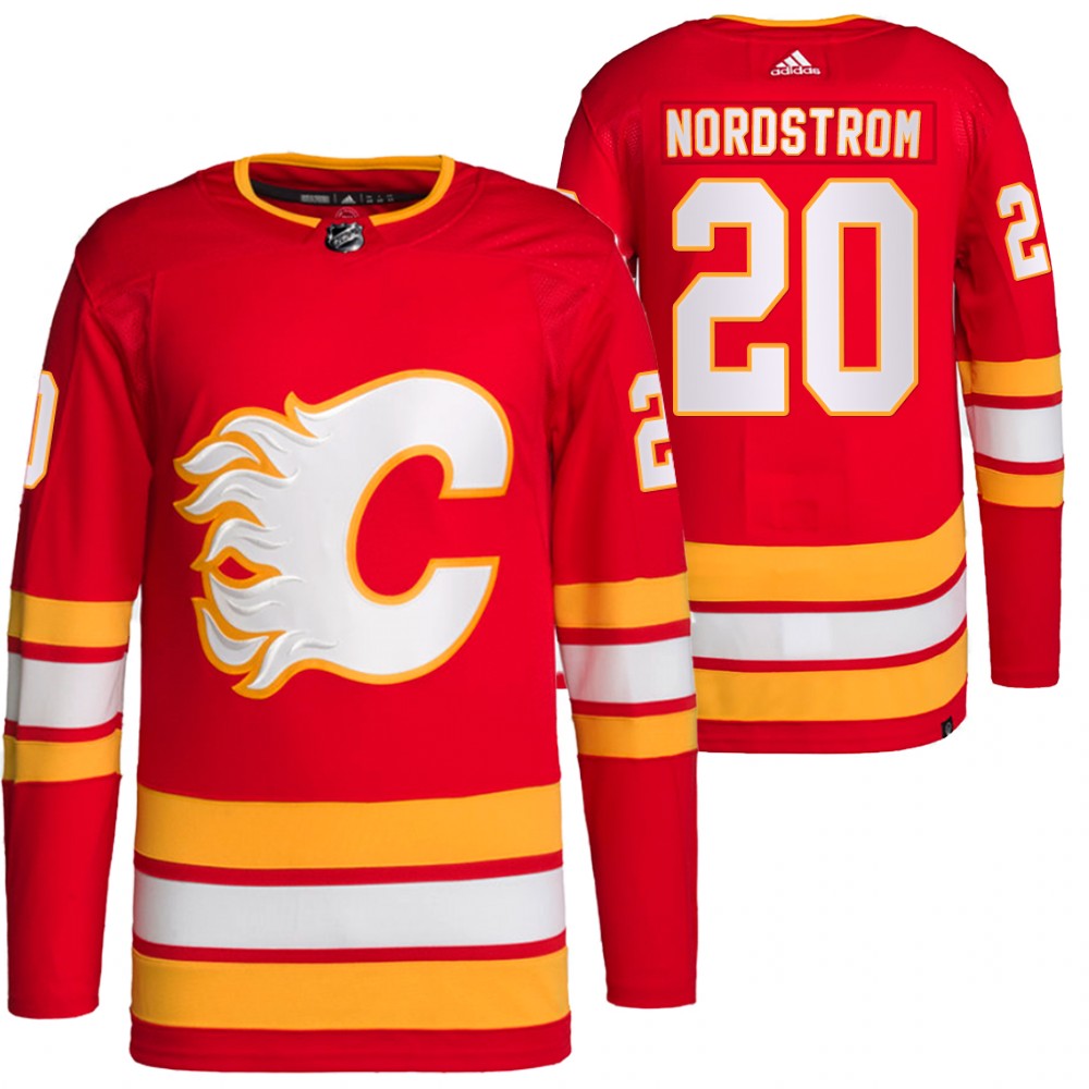 2021-22 Primegreen Authentic Calgary Flames Joakim Nordstrom Red Home Jersey