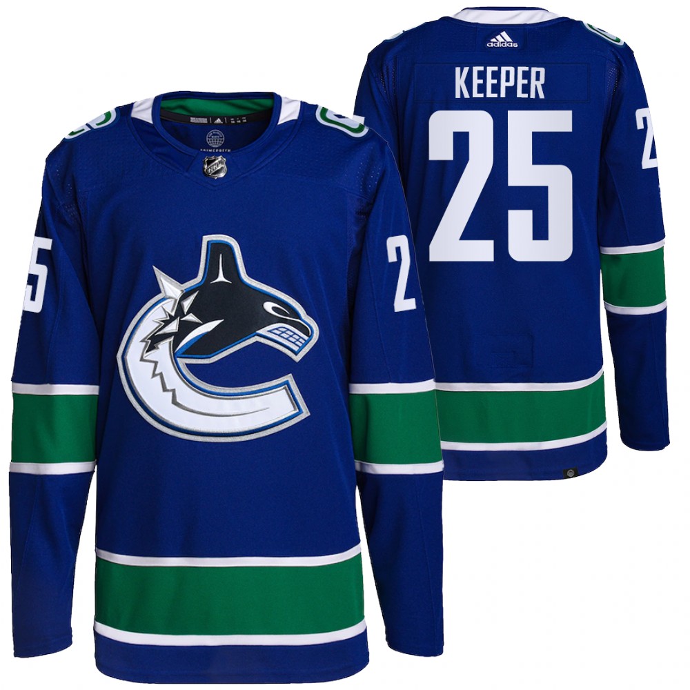 2021-22 Primegreen Authentic Vancouver Canucks Brady Keeper Blue Home Jersey