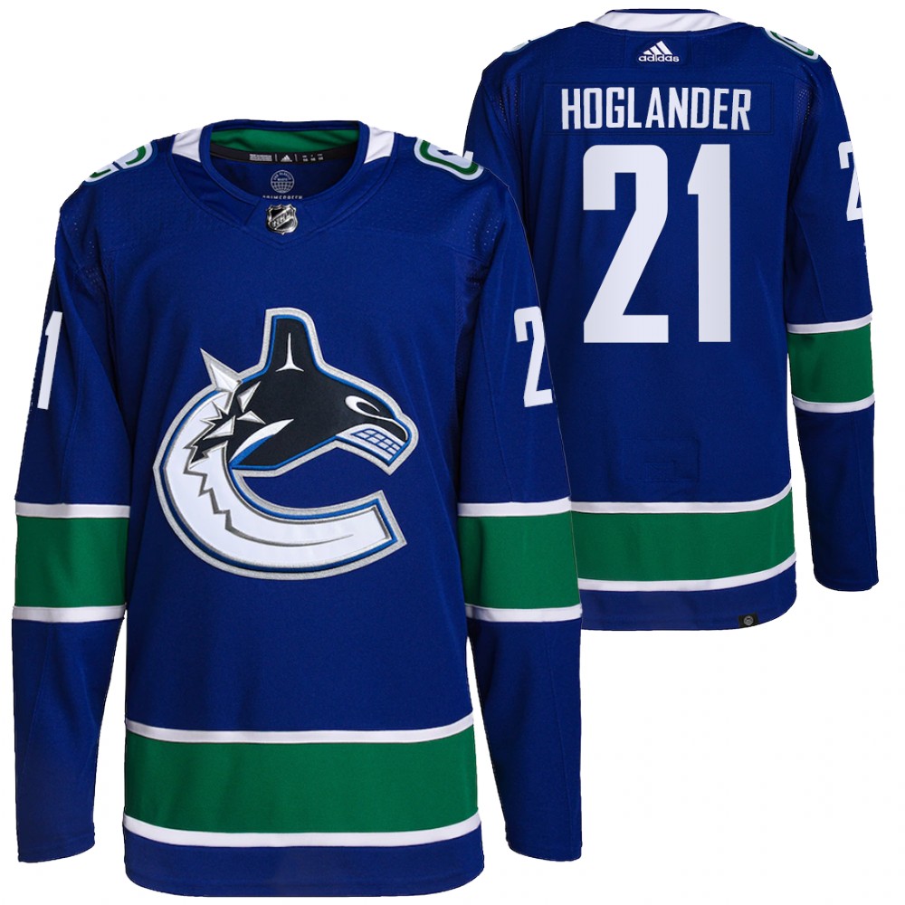 2021-22 Primegreen Authentic Vancouver Canucks Nils Hoglander Blue Home Jersey