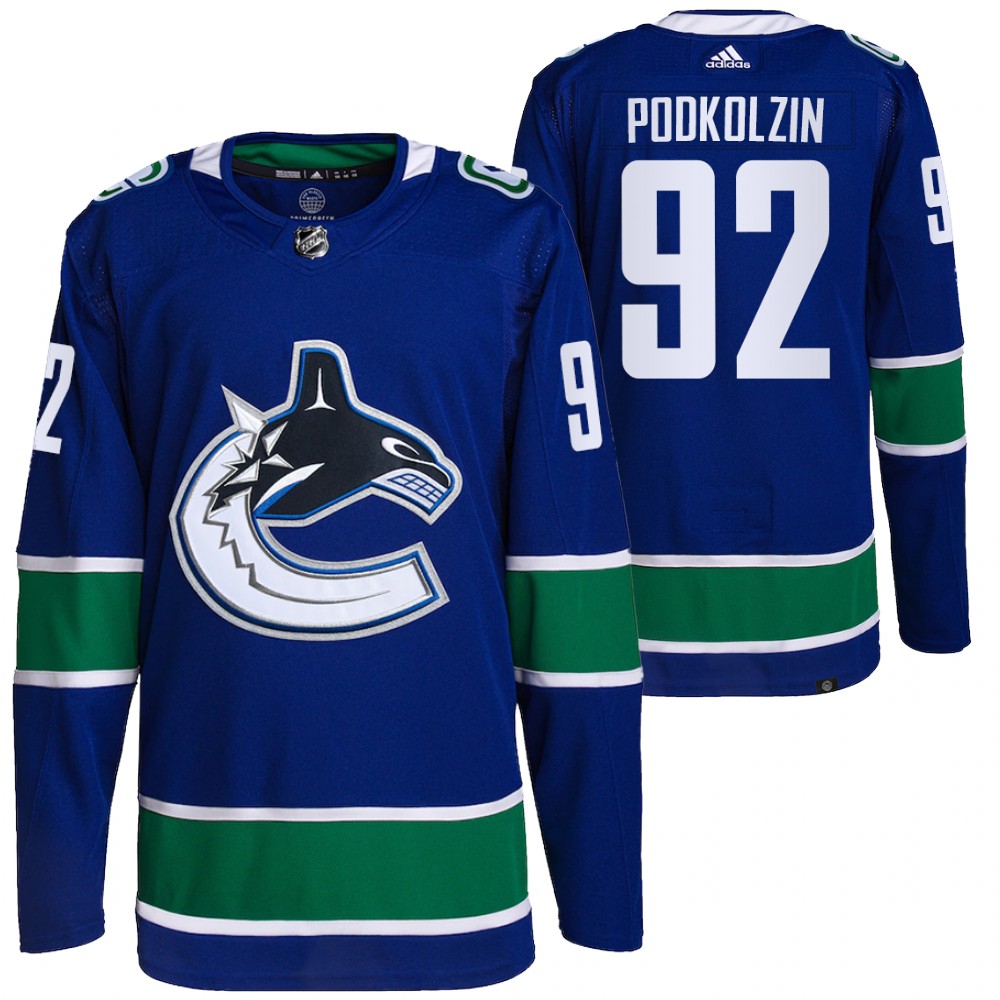 2021-22 Primegreen Authentic Vancouver Canucks Vasily Podkolzin Blue Home Jersey