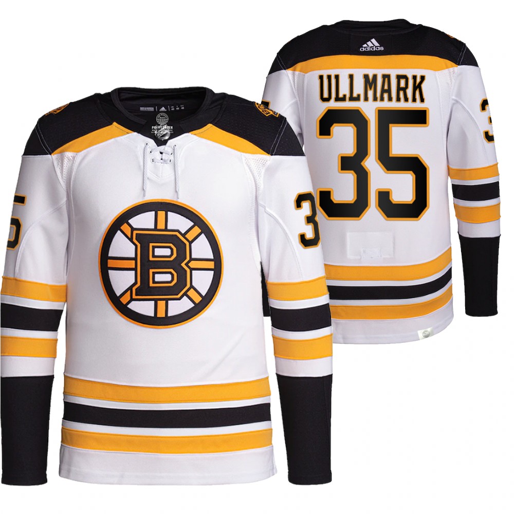 2021-22 Pro Authentic Boston Bruins Linus Ullmark White Away Jersey
