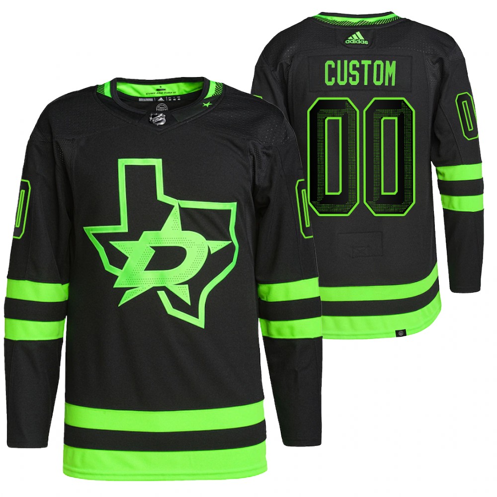 2021-22 Pro Authentic Dallas Stars Custom Black Alternate Jersey