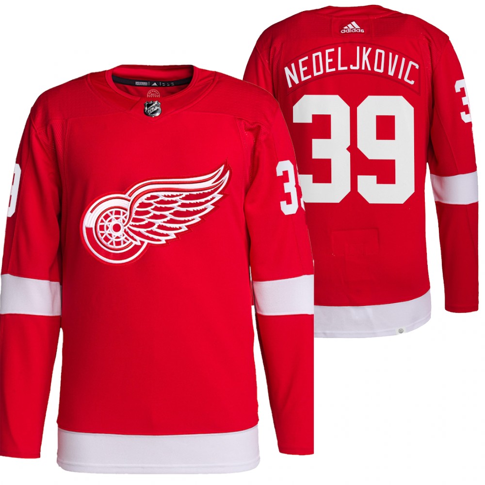2021-22 Pro Authentic Detroit Red Wings Alex Nedeljkovic Red Home Jersey