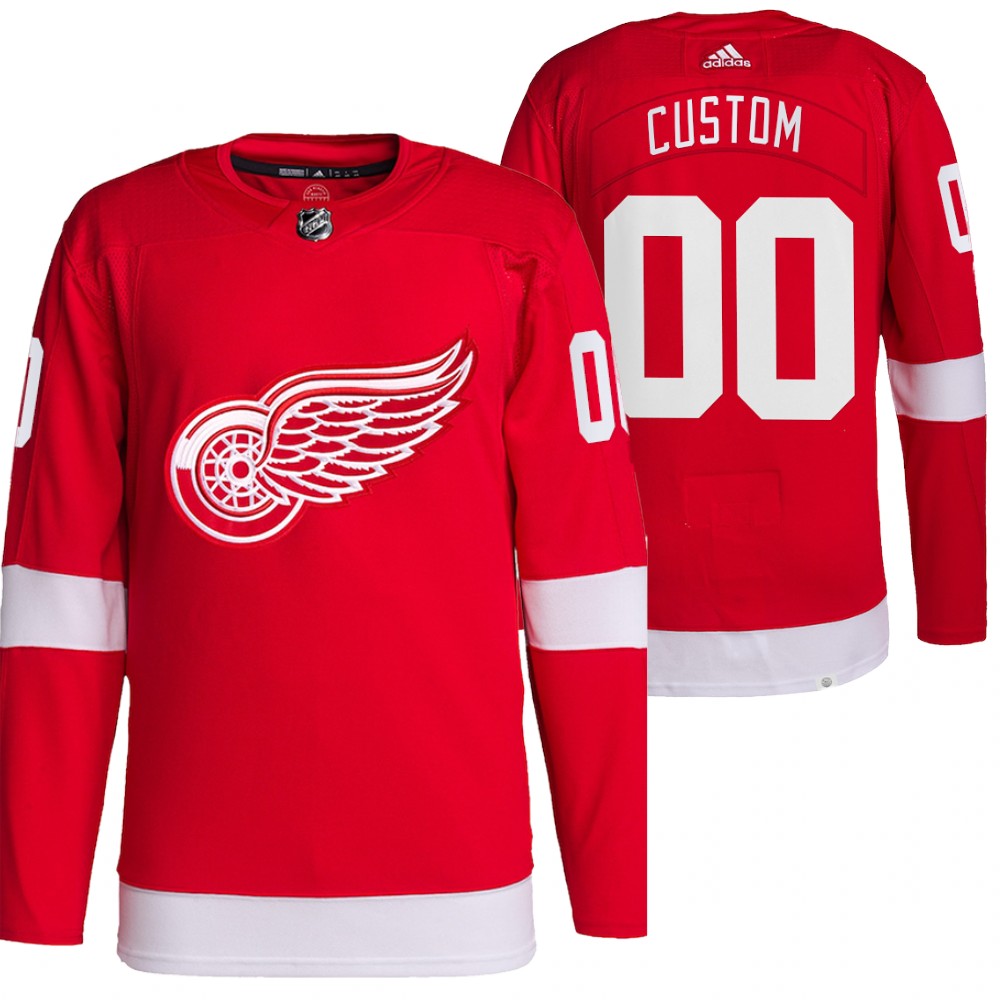 2021-22 Pro Authentic Detroit Red Wings Custom Red Home Jersey