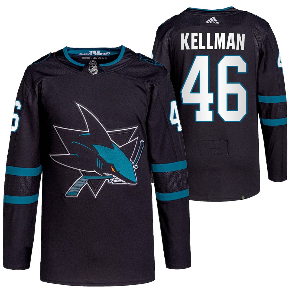 2021-22 San Jose Sharks Joel Kellman Black Authentic Pro Alternate Jersey