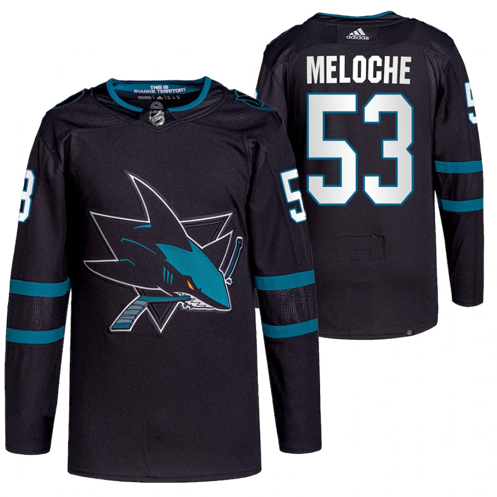 2021-22 San Jose Sharks Nicolas Meloche Black Authentic Pro Alternate Jersey