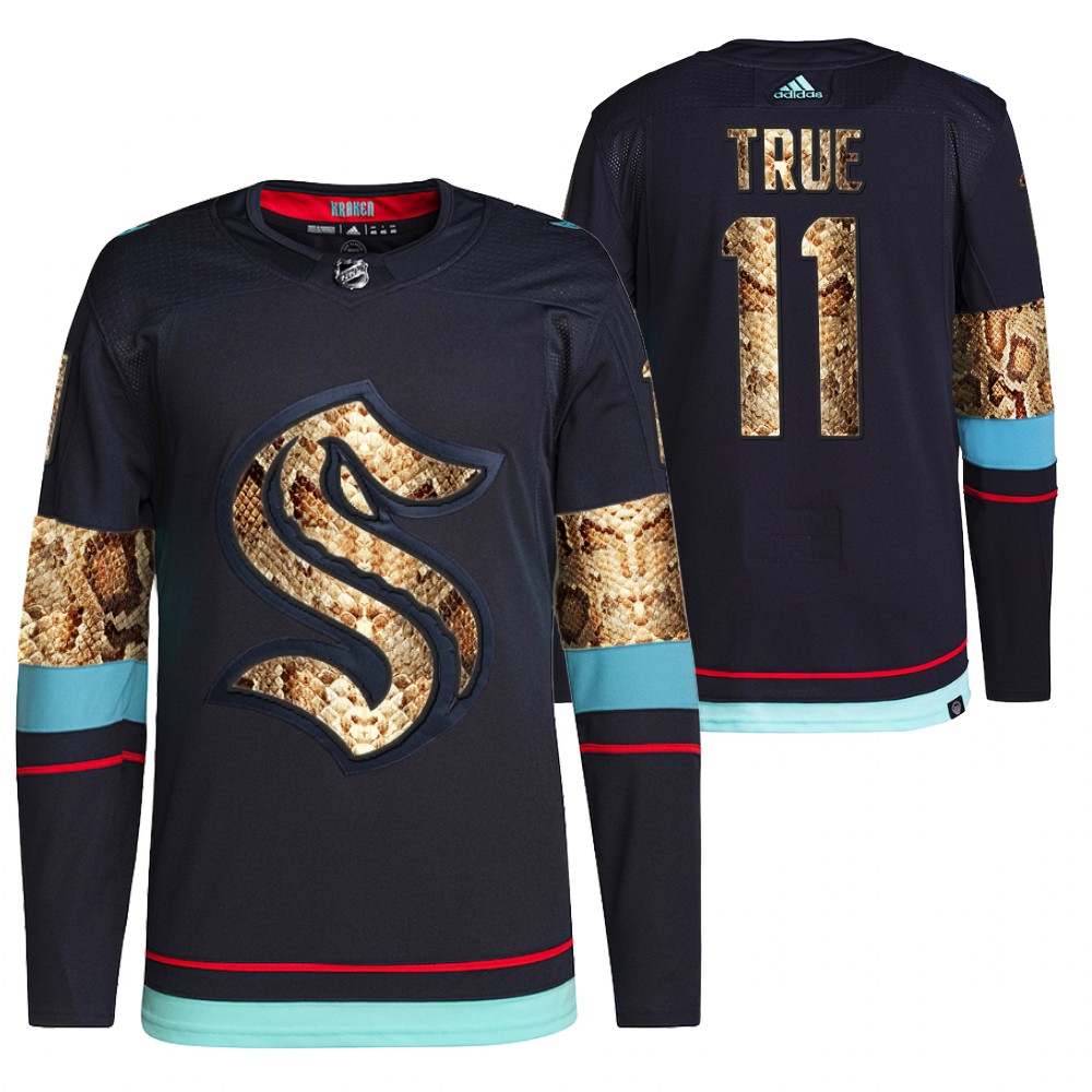 2021-22 Seattle Kraken Alexander True Navy Python Skin Exclusive Edition Jersey