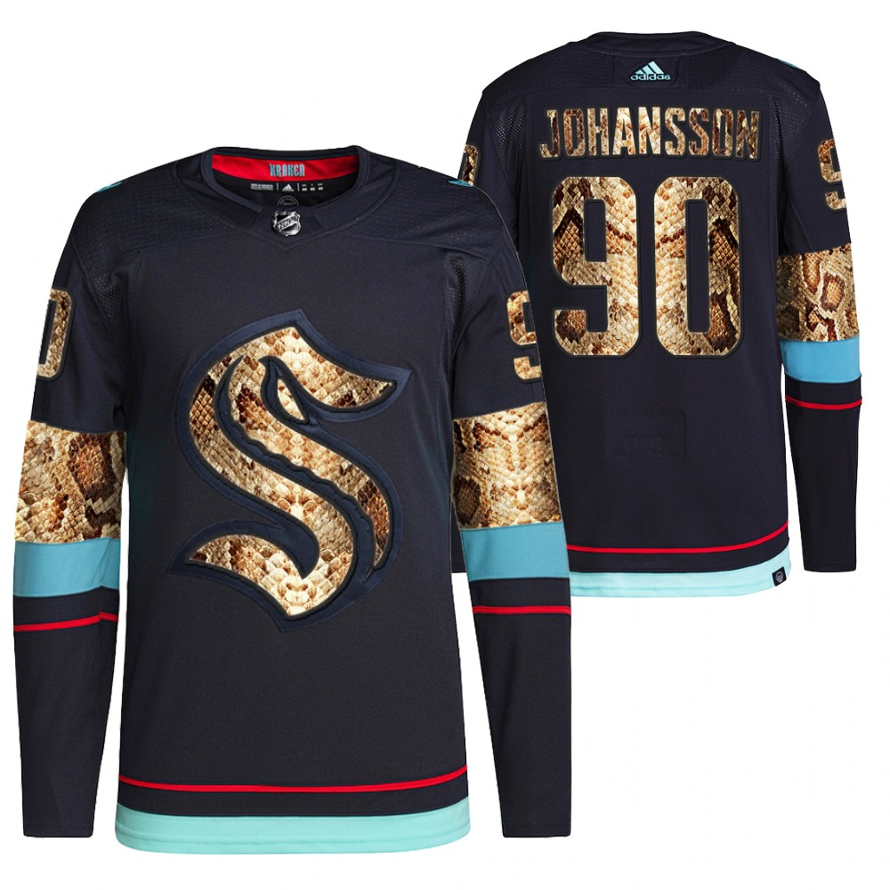 2021-22 Seattle Kraken Marcus Johansson Navy Python Skin Exclusive Edition Jersey