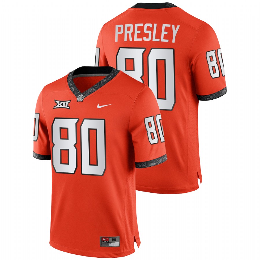 2021 22 oklahoma state cowboys brennan presley orange college football alternate jersey